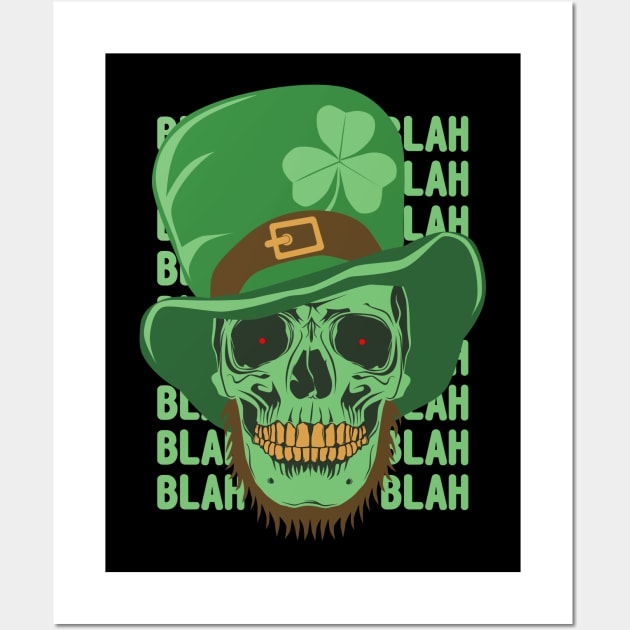 Skull Saint Patrick Day Shirt Happy St Patty's Day. Wall Art by Ekenepeken